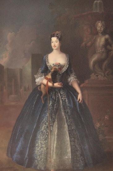 antoine pesne Portrait of Anna Orzelska with a pug oil painting image